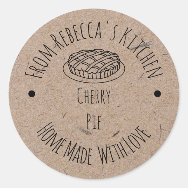 Fait maison avec Love Faux Kraft Étiquette à tarte (Devant)