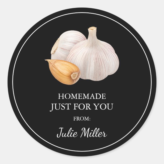 Fait maison juste pour vous étiquette ail (Devant)