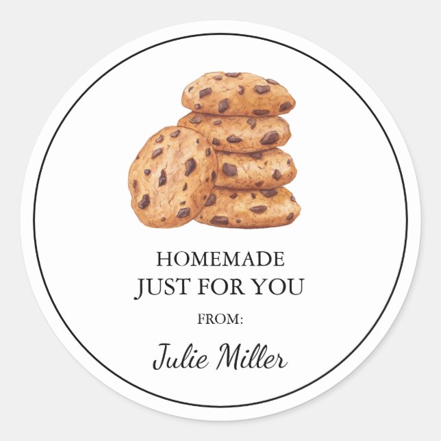 Fait maison juste pour vous étiquette de biscuits  (Devant)