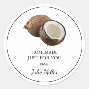 Fait maison juste pour vous étiquette de coco