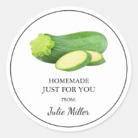 Fait maison juste pour vous étiquette de courgette