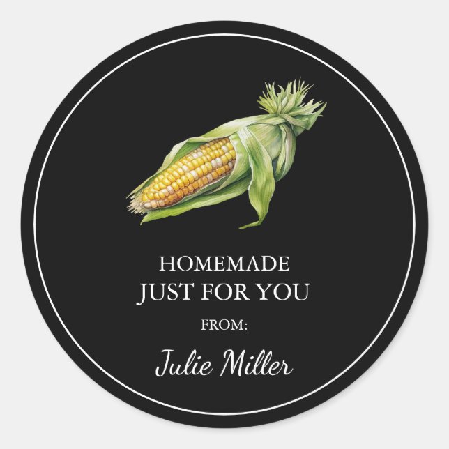 Fait maison juste pour vous étiquette de maïs (Devant)