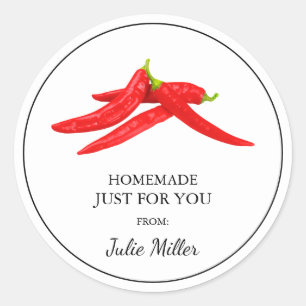 Fait maison juste pour vous étiquette de piment