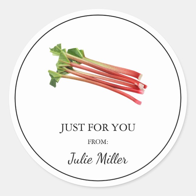 Fait maison juste pour vous étiquette de rhubarb (Devant)