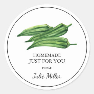 Fait maison juste pour vous étiquette okra