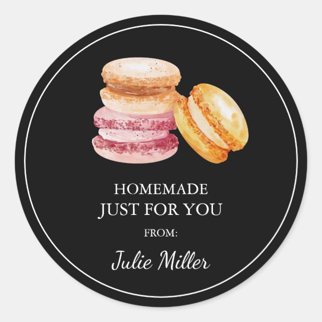 Fait maison juste pour vous macarons étiquette (Devant)