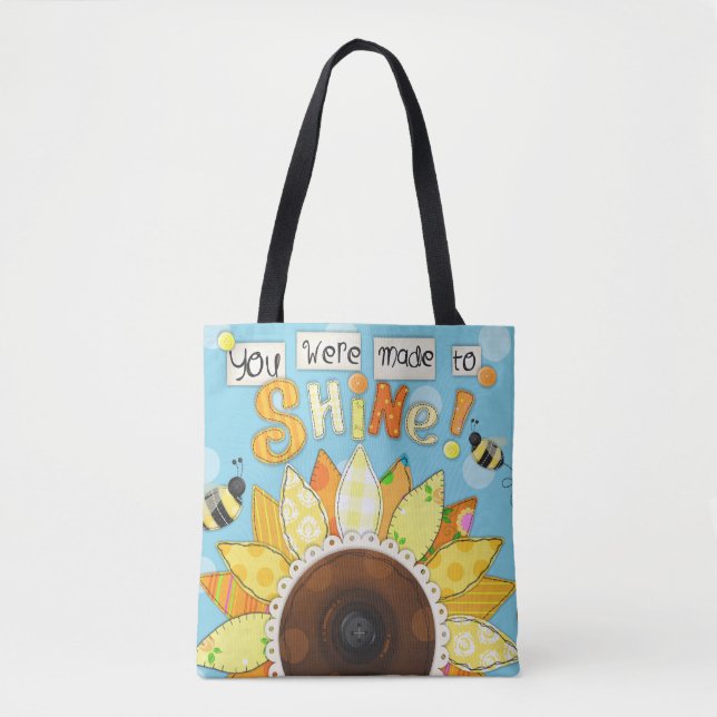 "Fait pour briller" le sac fourre-tout inspiré (Devant)