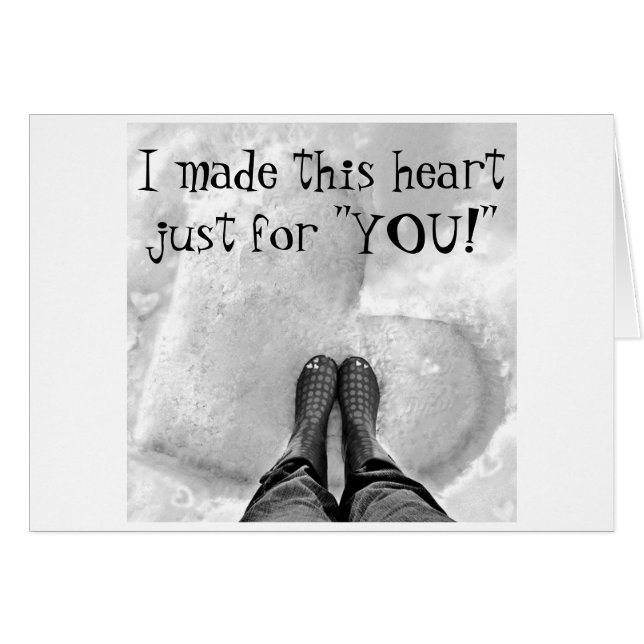 FAIT UN COEUR EN NEIGE POUR "VOUS"—CARTE D'AMOUR (Devant horizontal)