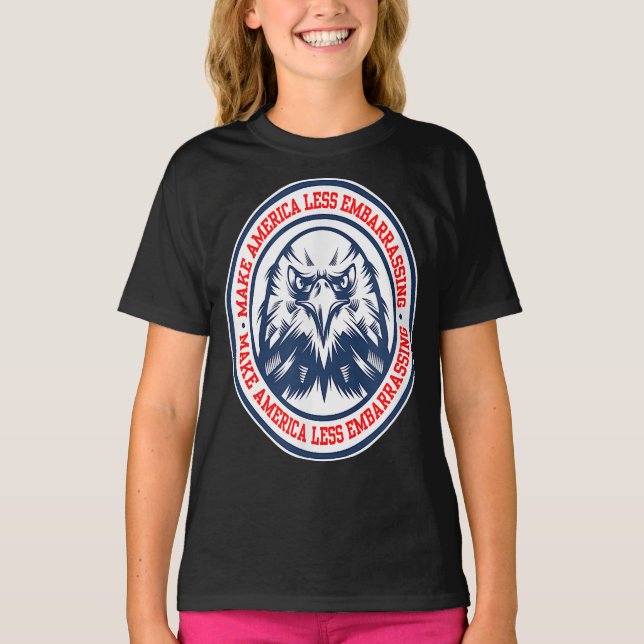Faites de l'Américain un T-shirt d'aigle moins emb (Devant)