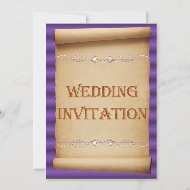Faites défiler la faire-part de mariage. Invitatio (Devant)