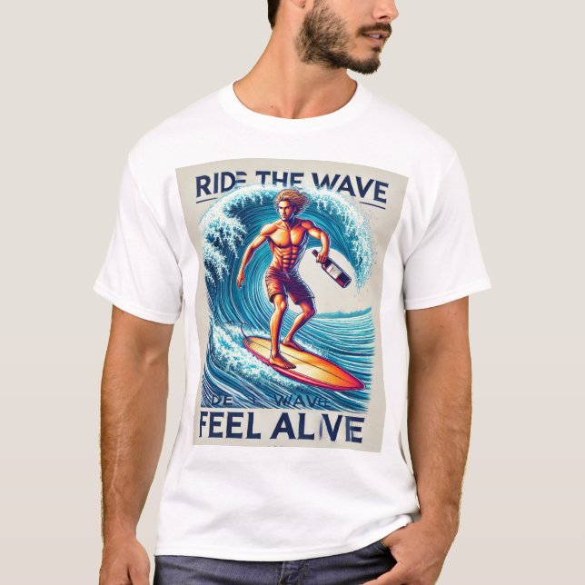 Faites le tour de la vague, ressentez le T-shirt v (Devant)
