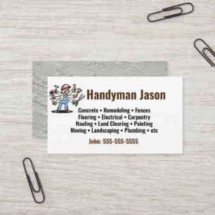 Faites tout Carte de visite Handyman