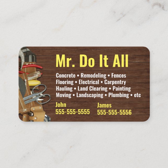 Faites tout Carte de visite Handyman (Devant)