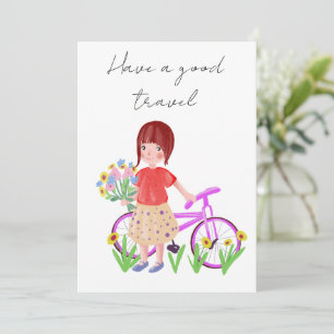 Faites un bon voyage, carte postale. Dessin avec u