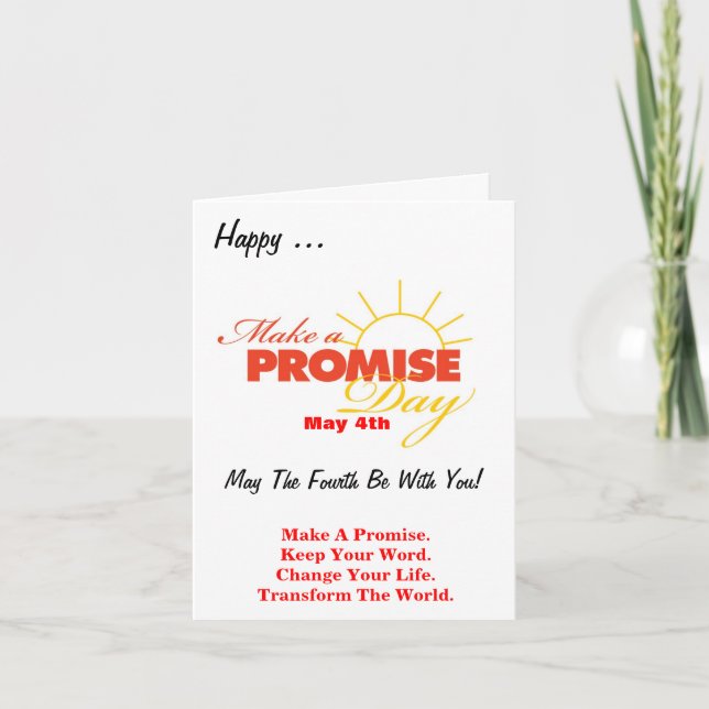 Faites Une Carte De Voeux Promesse Day (Devant)