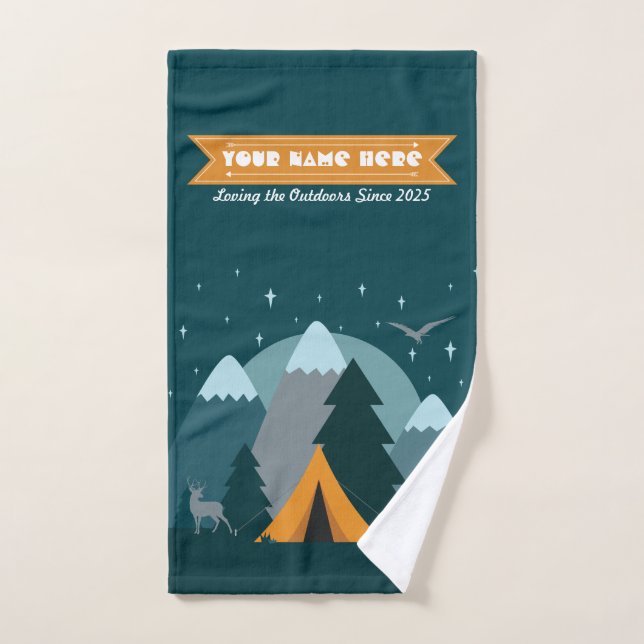 Faites votre propre camping Mountain Outdoor Adven (Serviette à main)