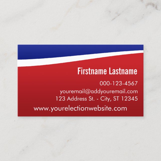 Faites votre propre Carte de visite - Candidat (Devant)