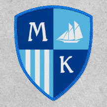 Faites votre propre monogramme bleu blanc de batea
