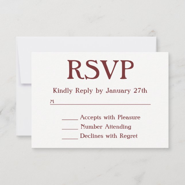 Faites votre propre RSVP Burgundy et Blanc (Devant)