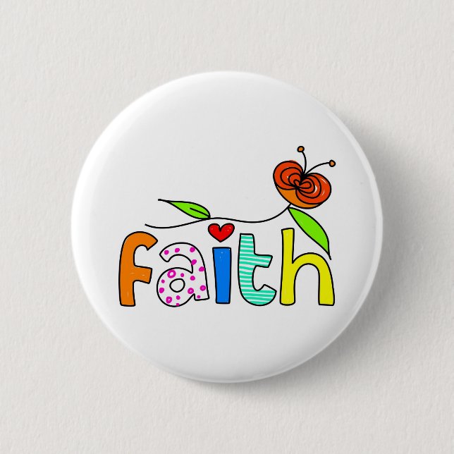 Faith 2 Inch Round Button (Front)