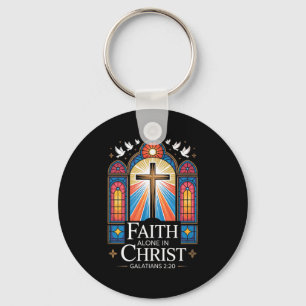 Faith Alone In Christ Cross Galatians 2_20  Keychain