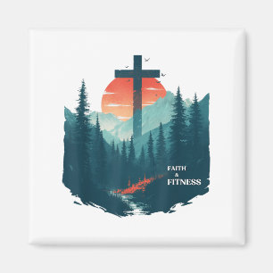Faith &amp; Fitness Christian - Workout Motivation Magnet