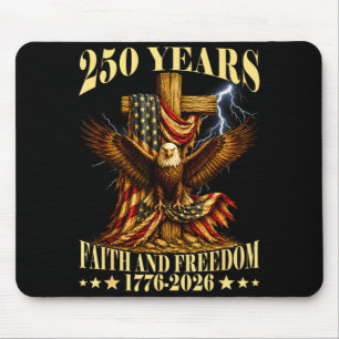 Faith & freedom american flag eagle 250 usa mouse pad