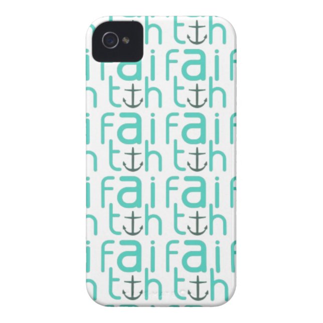 Faith Anchor Pattern iPhone 4 Case (Back)