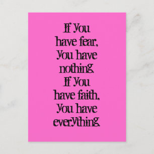 Faith and fear positive thinking law of attraction postcard