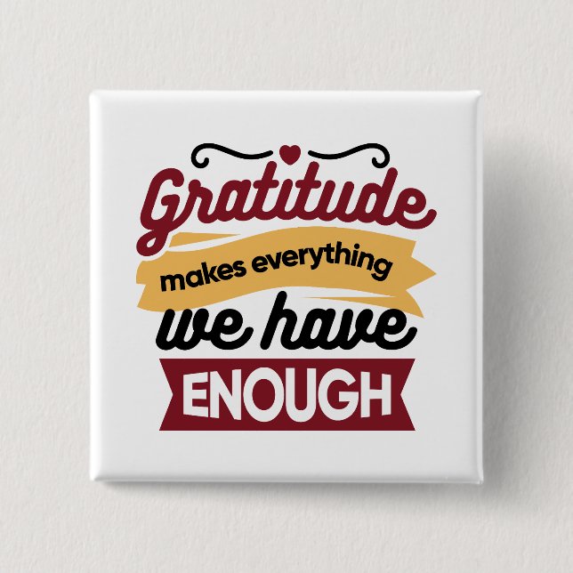 Faith and Gratitude Artwork – Uplifting Christian  2 Inch Square Button (Front)