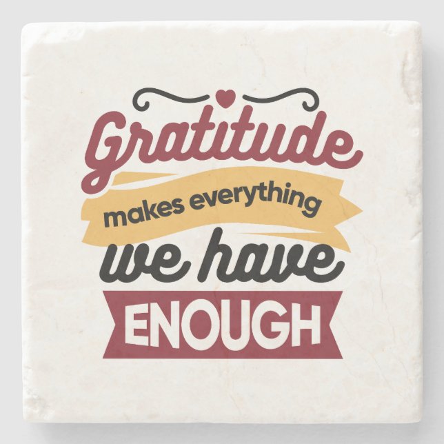 Faith and Gratitude Artwork – Uplifting Christian  Stone Coaster (Front)