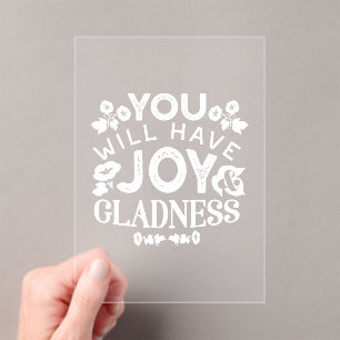 Faith and Happiness – Joy and Gladness Quotes Acrylic Invitations