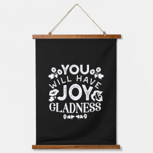 Faith and Happiness – Joy and Gladness Quotes Hanging Tapestry