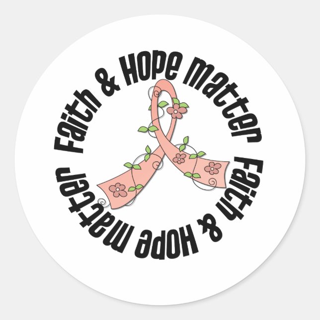 Faith and Hope Matter - Uterine Cancer Classic Round Sticker (Front)