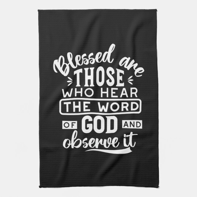 Faith and Obedience – Inspirational Scripture Kitchen Towel (Vertical)