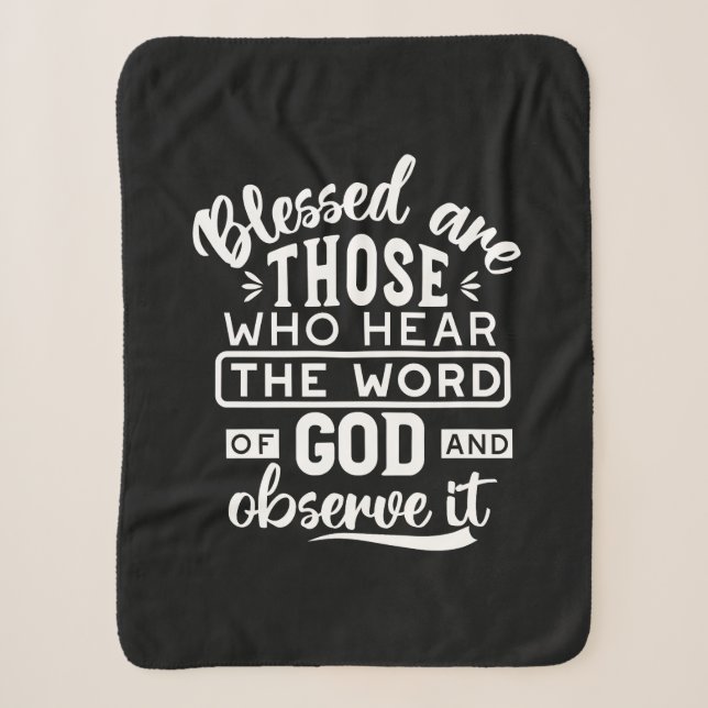 Faith and Obedience – Inspirational Scripture Sherpa Blanket (Front)