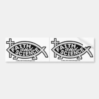 Faith and Science Bumper Sticker. (cut for qty 2) Bumper Sticker