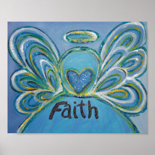 Faith Angel Inspiration Word Art Imprimer Poster