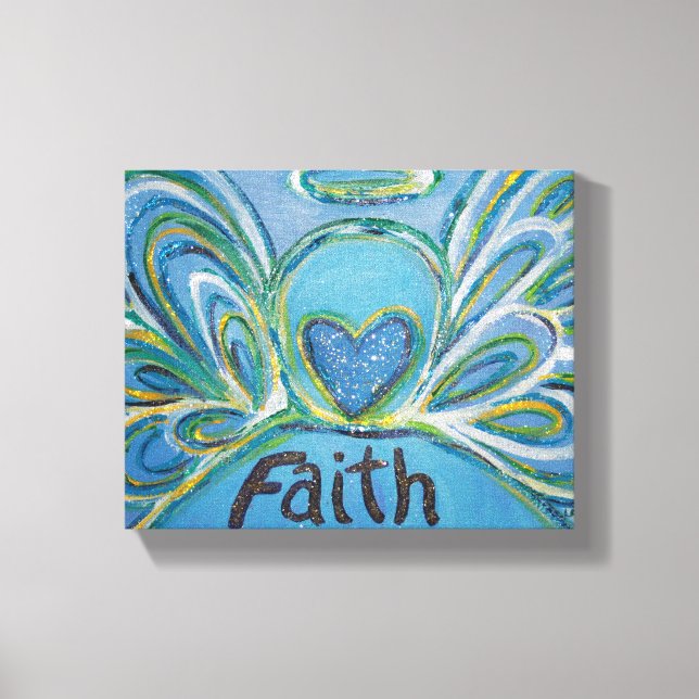 Faith Angel Word Art Painting Wrapped Canvas (Front)