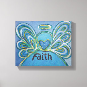 Faith Angel Word Art Painting Wrapped Canvas