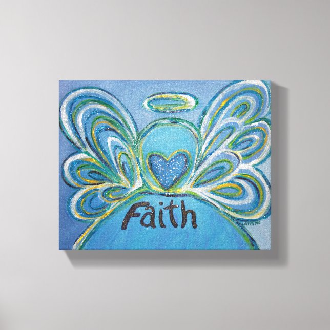 Faith Angel Word Art Peinture Toile Enveloppée (Recto)