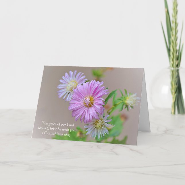Faith Aster Rose Fleur Encourager et carte de soin (Devant)