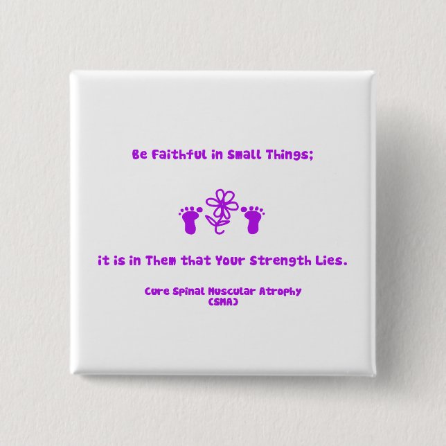 Faith Back - Purple 2 Inch Square Button (Front)