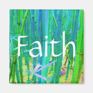 Faith Bamboo Blue and Green Magnet