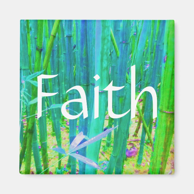 Faith Bamboo Blue and Green Magnet (Front)