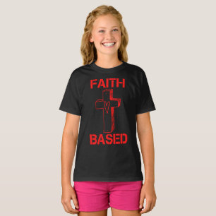 Faith Based Cross And Heart Girl's T-Shirt