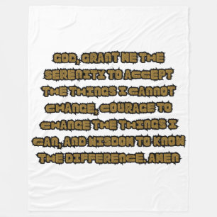 Faith Based Serenity Prayer Quote Fleece Blanket