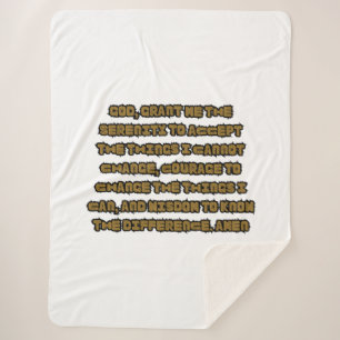 Faith Based Serenity Prayer Quote Sherpa Blanket