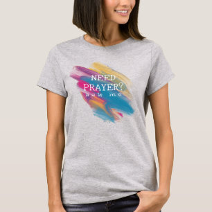 Faith based t-shirts for women with white text