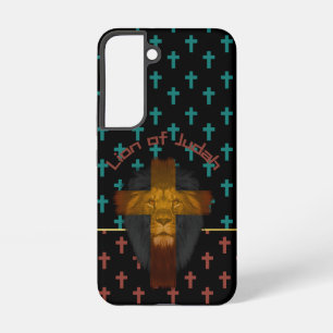 Faith Black Red Turquoise Crosses Lion of Judah Samsung Galaxy Case